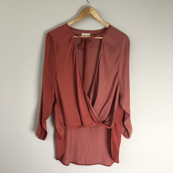 silence + noise Tops - Silence + noise wrap front silky top size XS